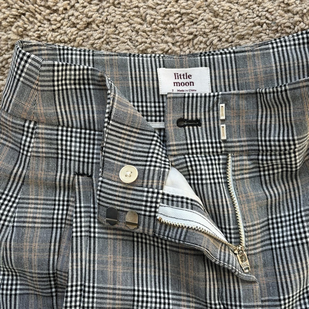 Aritzia Little Moon Malva Plaid Check Wide Pants - Picture 4 of 11